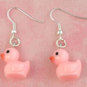 NWT Pink Duck Earrings